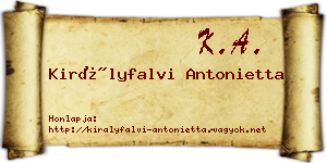 Királyfalvi Antonietta névjegykártya